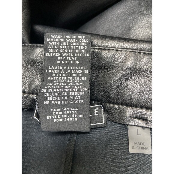 Bagatelle Collection Black Wide Leg Cropped Vegan Leather Pants L - Picture 5 of 7